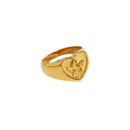 18k gold plated stainless steel Cupid ring