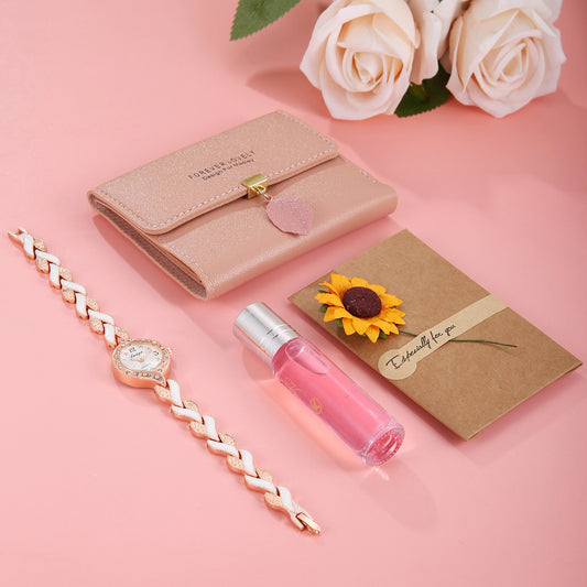 Quartz wrist watch 4-piece gift box