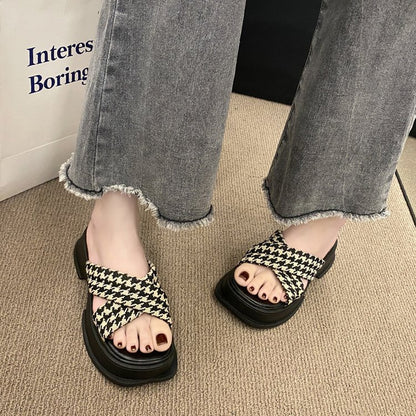 Versatile high-heeled slippers wholesale