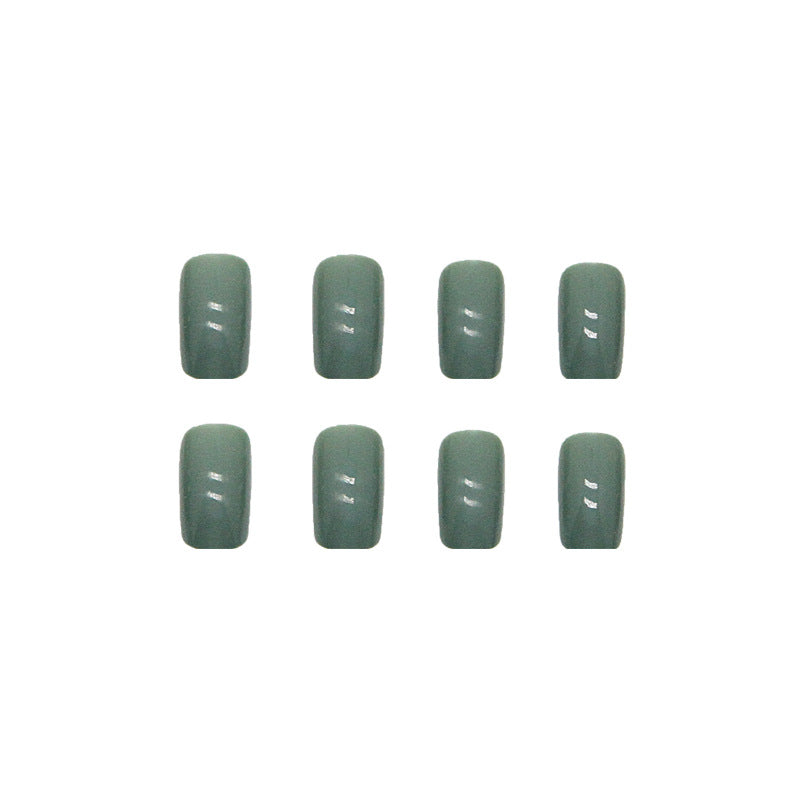 Forest Green Square Nails