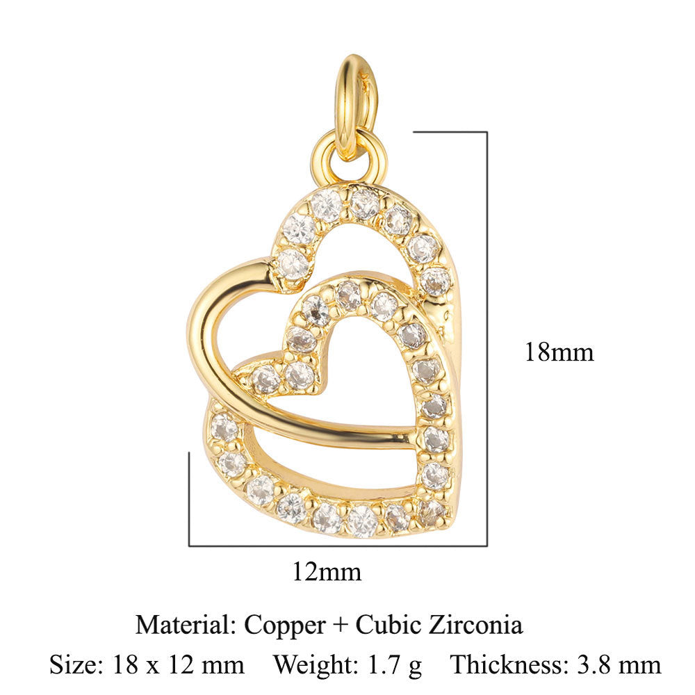 Colgante de cobre y circonita con forma de estrella y sol 