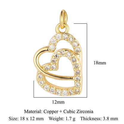 Colgante de cobre y circonita con forma de estrella y sol 