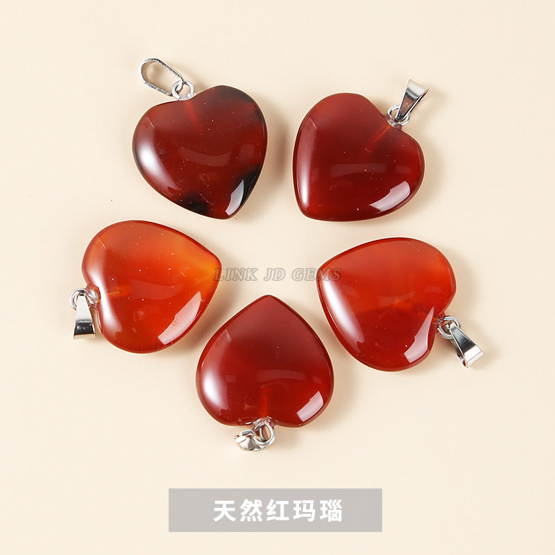 2Cm natural agate love heart pendant.
