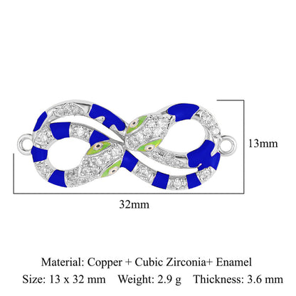 Double hole copper zircon jewelry bracelet connection accessories