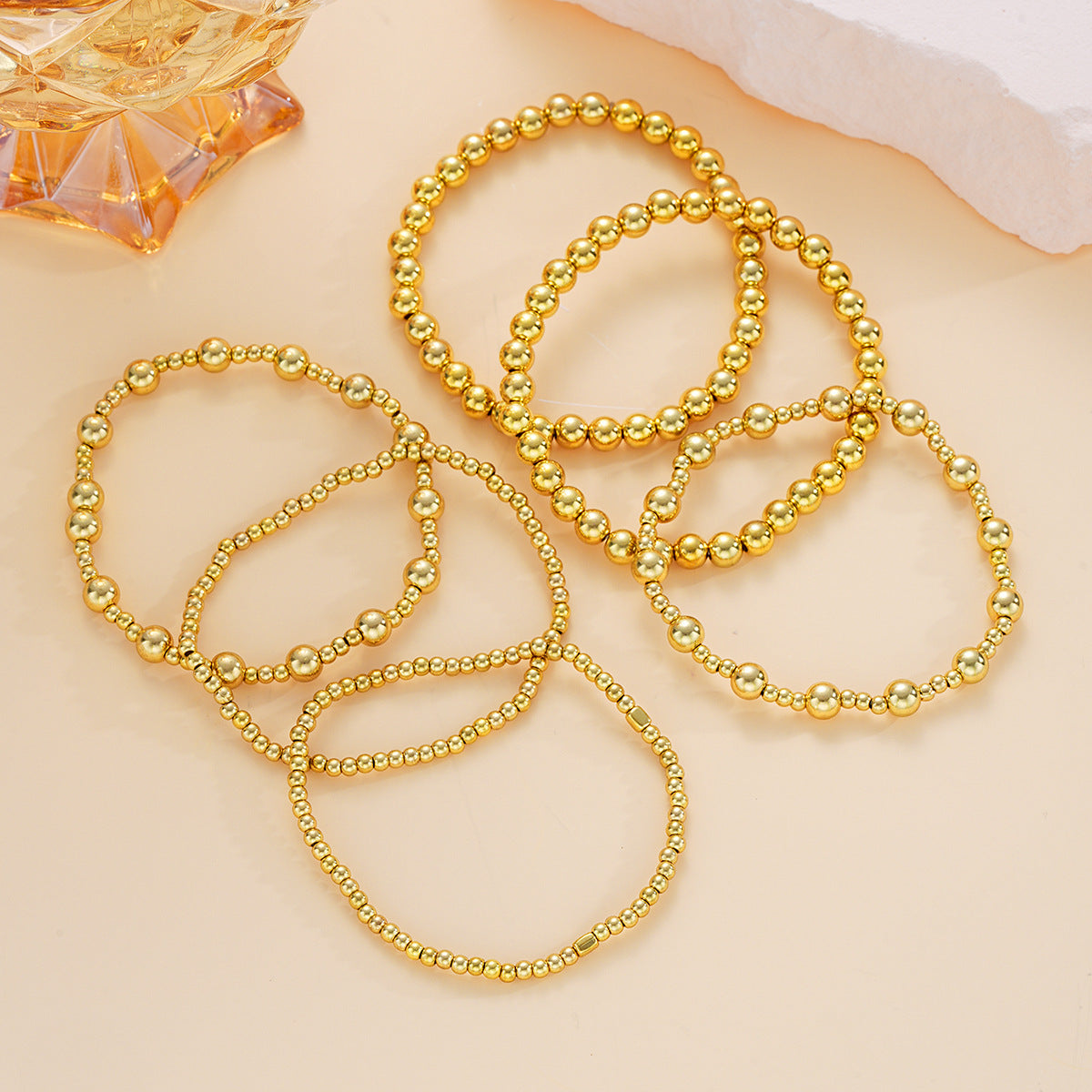 CCB Beaded Stackable Bracelet Set (6 pcs)