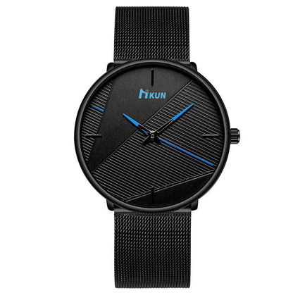 British style men's casual mesh belt watch