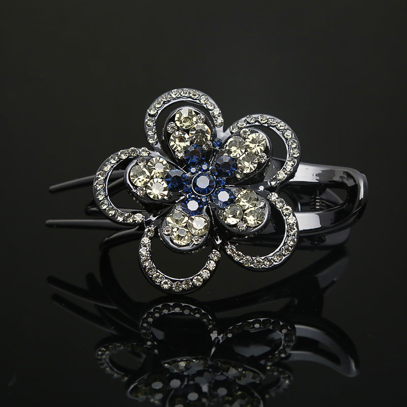 Disc hair five-petaled flower rhinestone grab clip headdress