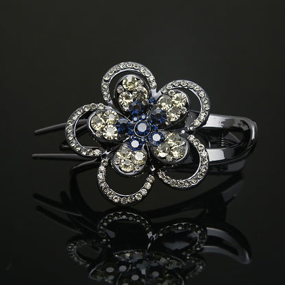 Disc hair five-petaled flower rhinestone grab clip headdress