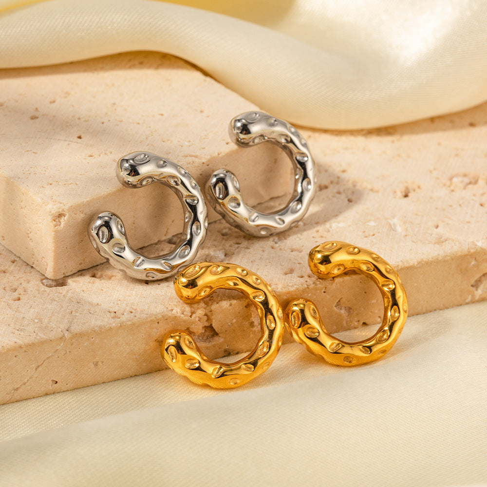 Stainless Steel Hammered Ear Clips