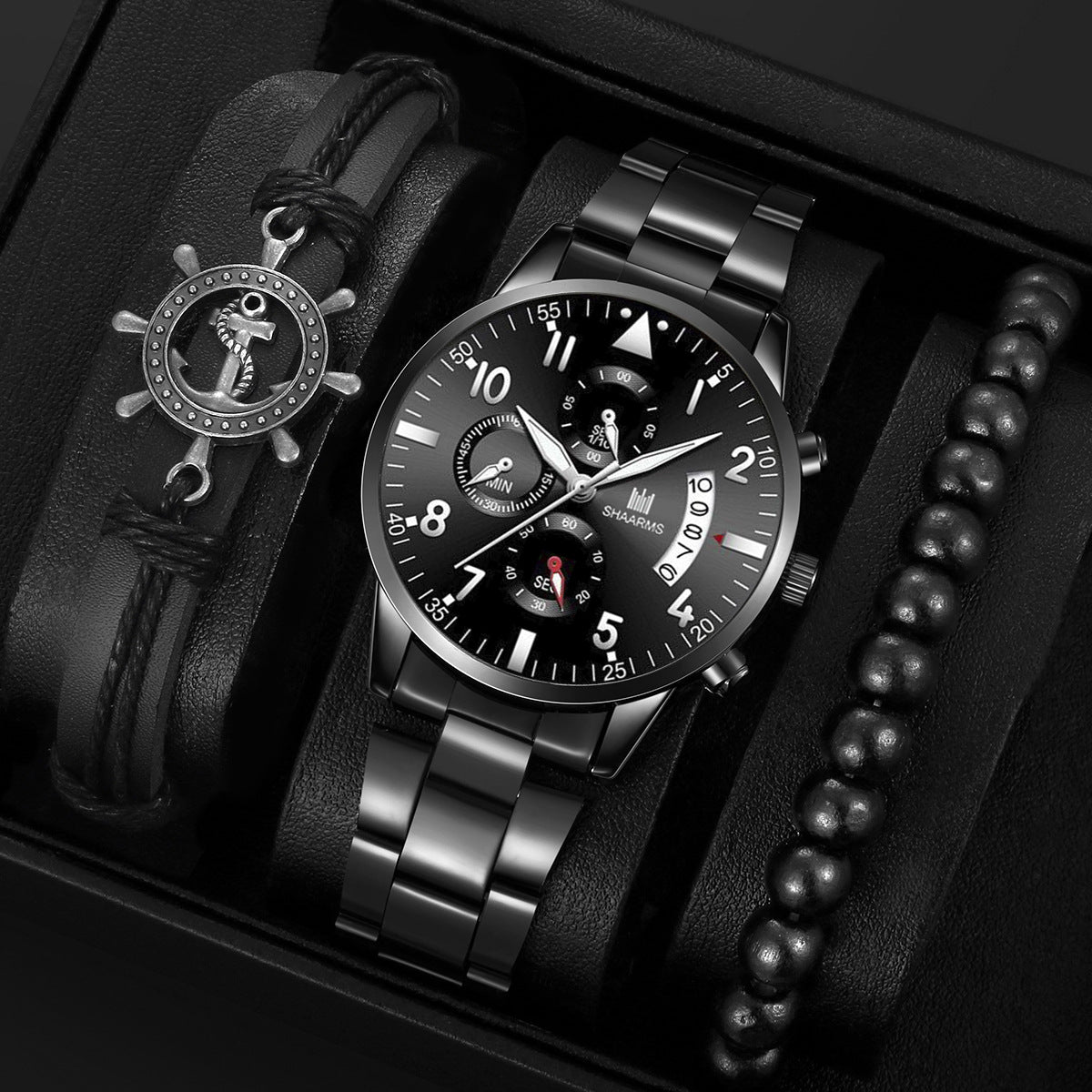 Business Calendar Steel Strap Watch Men's Quartz Watch