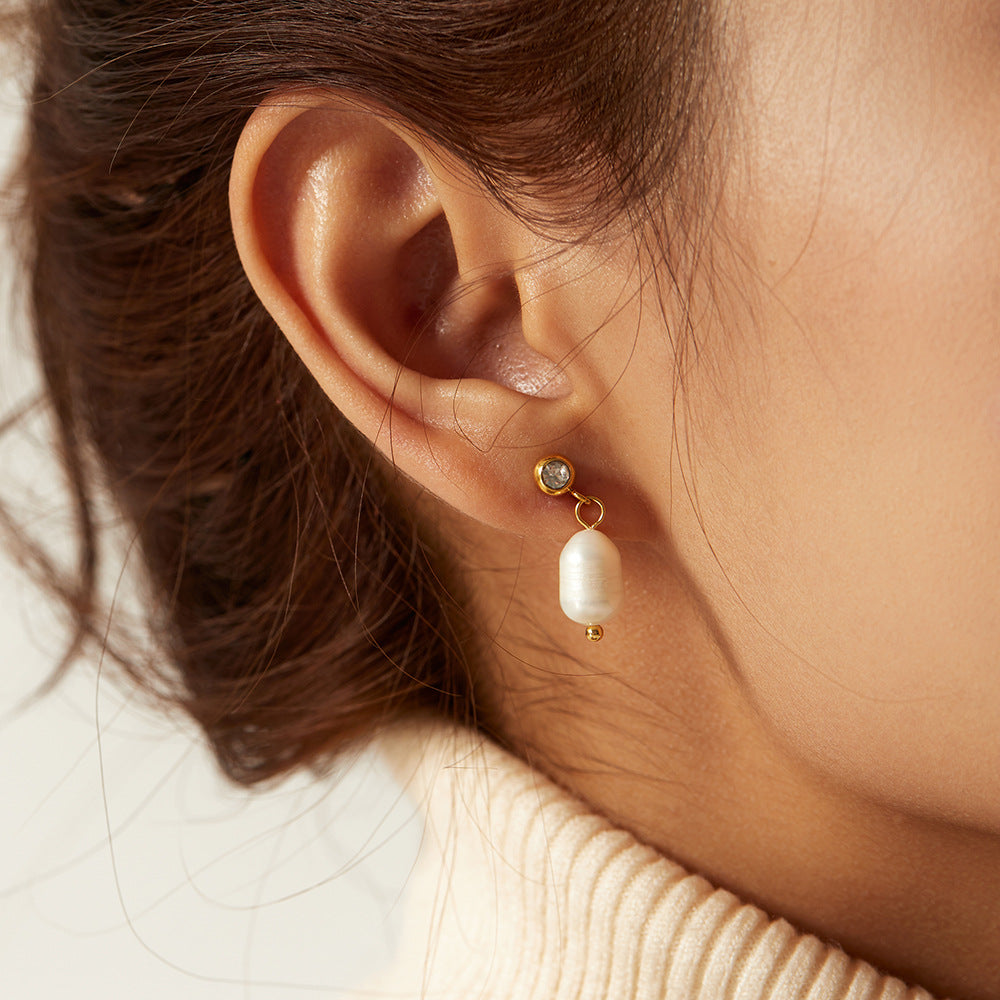 Freshwater Pearl Hoop Earrings