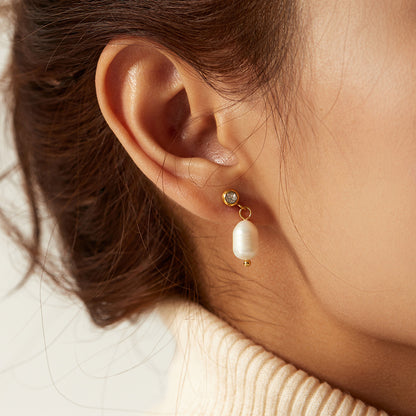 Freshwater Pearl Hoop Earrings