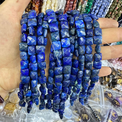 8*8MM 25pcs/string natural stone cut square loose beads