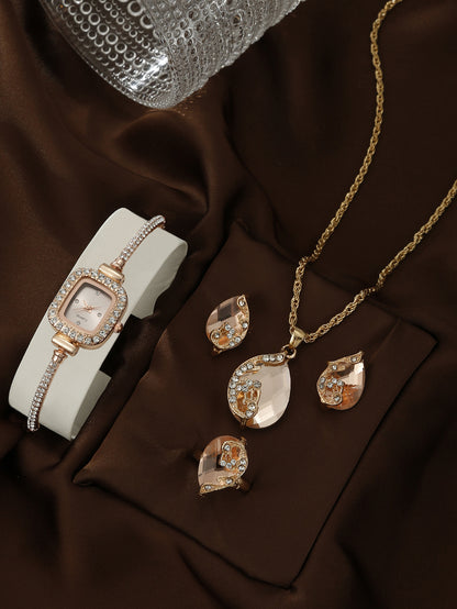 Square watch European jewelry set
