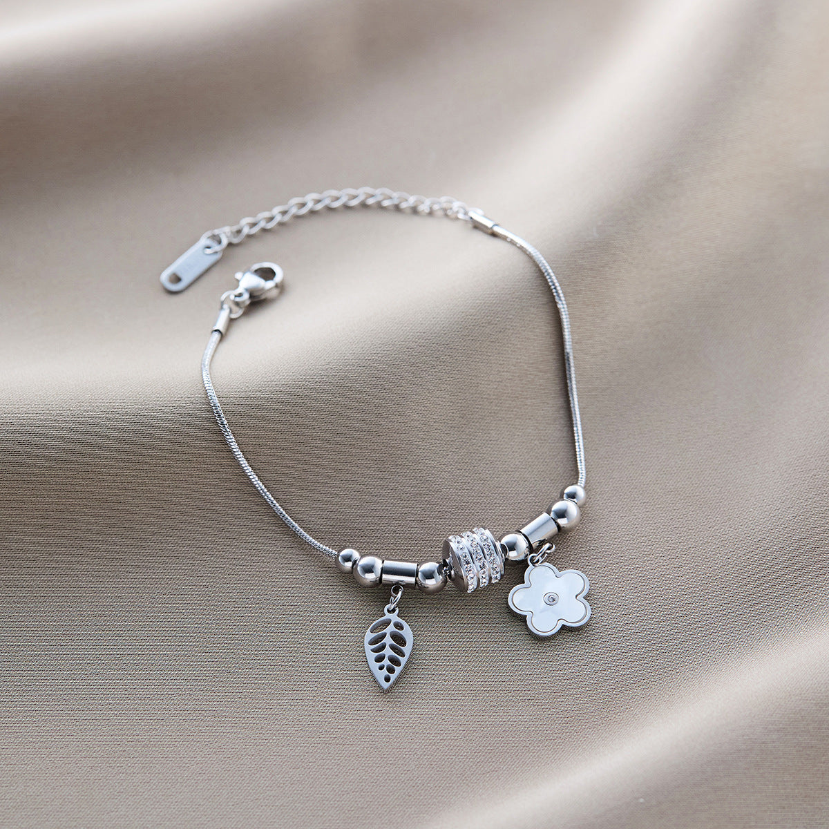Titanium Steel Five-Leaf Clover Bracelet