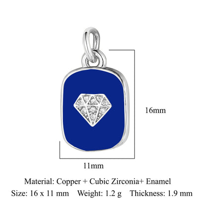 Oil drop diamond star tag copper zircon pendant