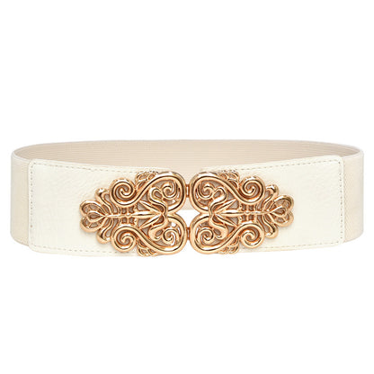 Gold Button Elastic Black Waist Seal