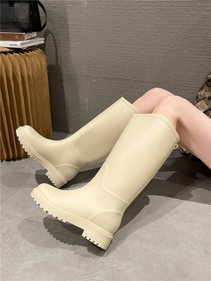 High rain boots for women with warm thick soles
