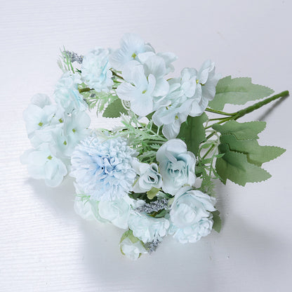 7 cachos de rosas adereços de flores artificiais buquê de crisântemo 