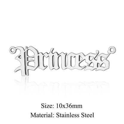 5 pcs/bag English alphabet titanium steel pendant