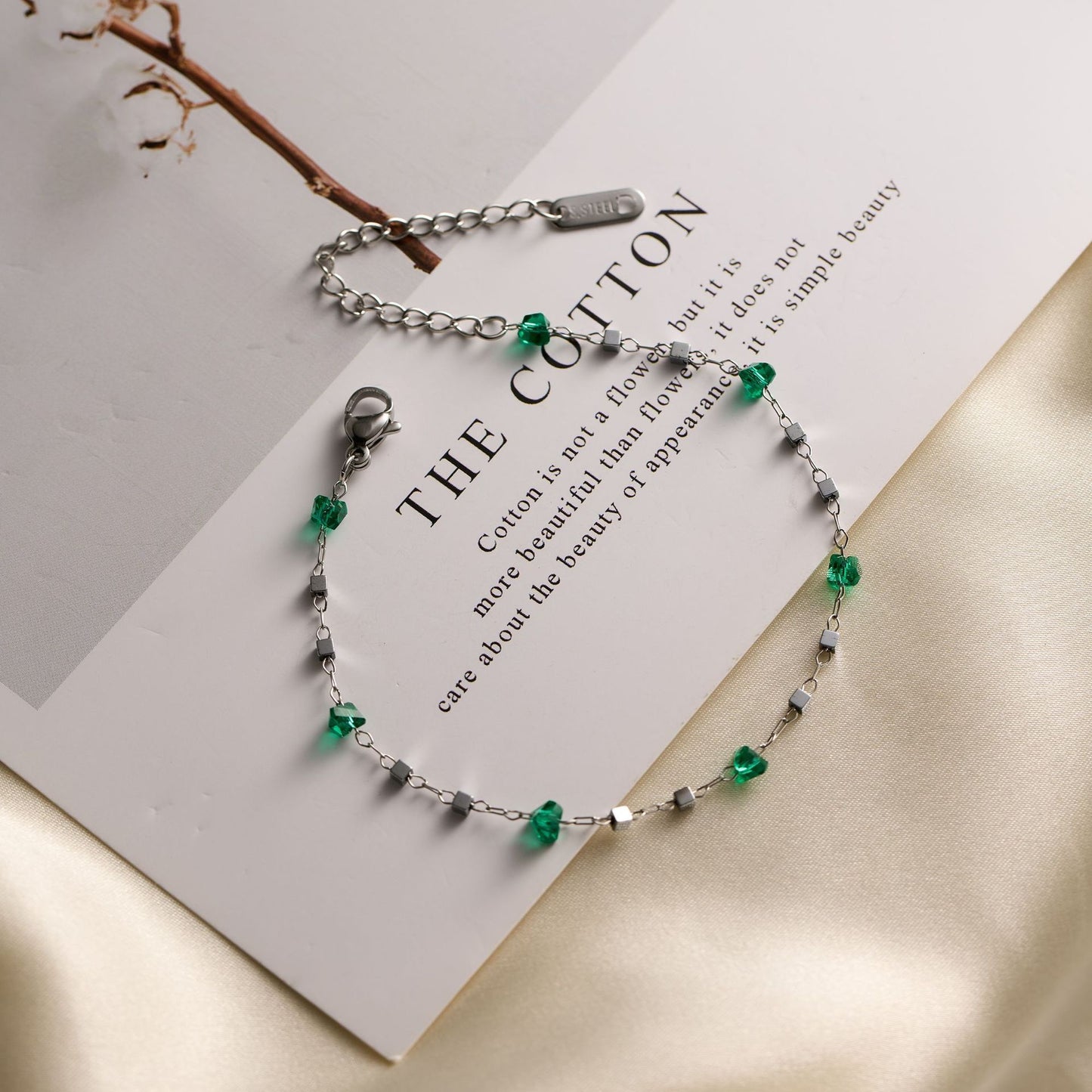 Natural Stone Geometric Necklace & Bracelet Set