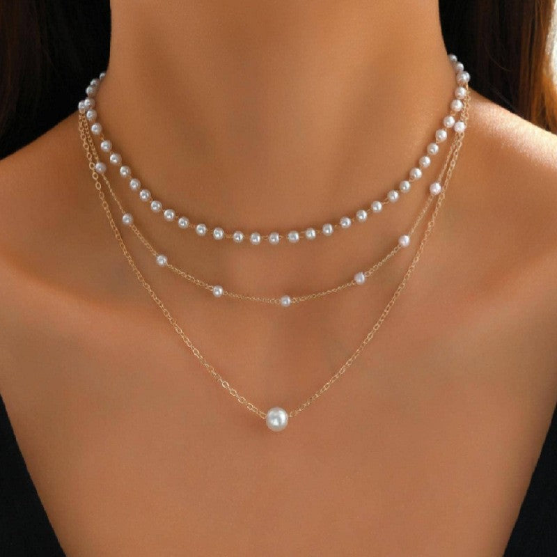 Pearl Fringe Double-Layer Necklace