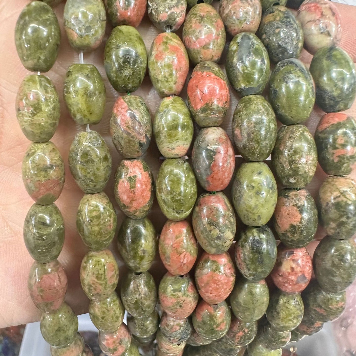 8*12mm natural stone oval rice beads