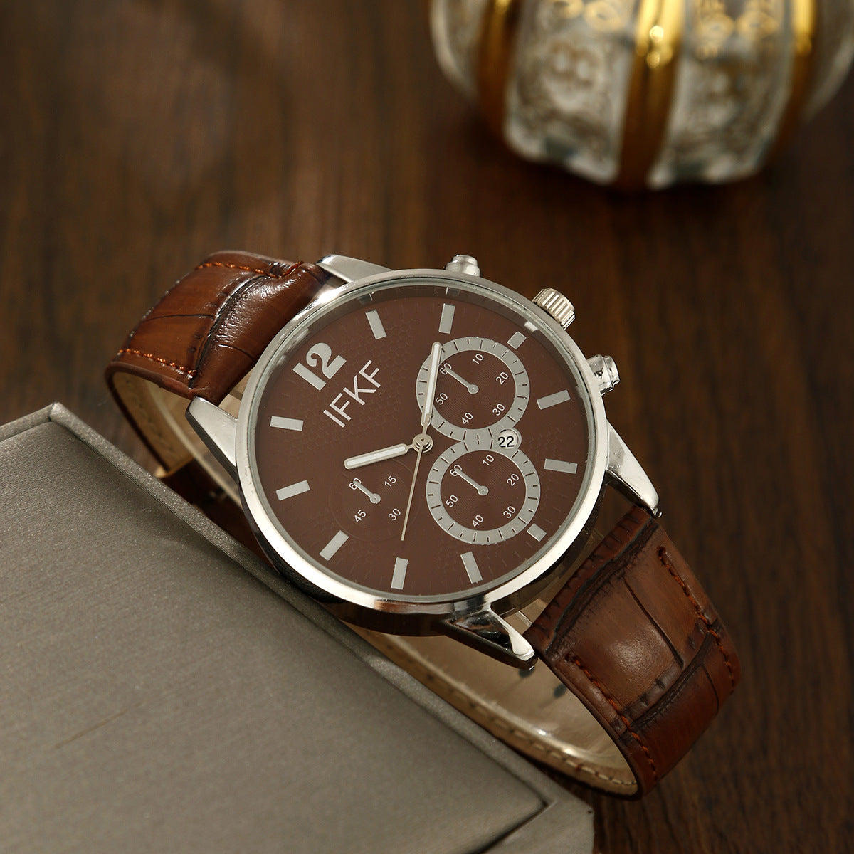 Quartz watch 3 braided bracelet set