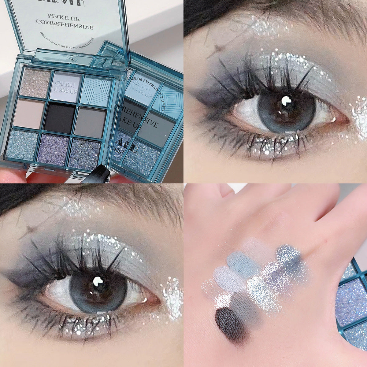 Transparent Nine-Color Acrylic Eyeshadow Palette