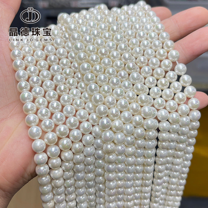 7A electroplated white bead round bead imitation pearl
