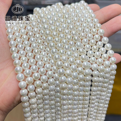 7A electroplated white bead round bead imitation pearl