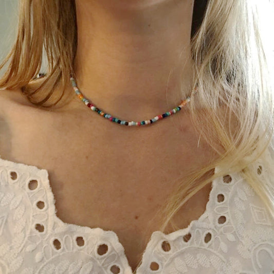 Bohemian Rice Bead Choker Necklace