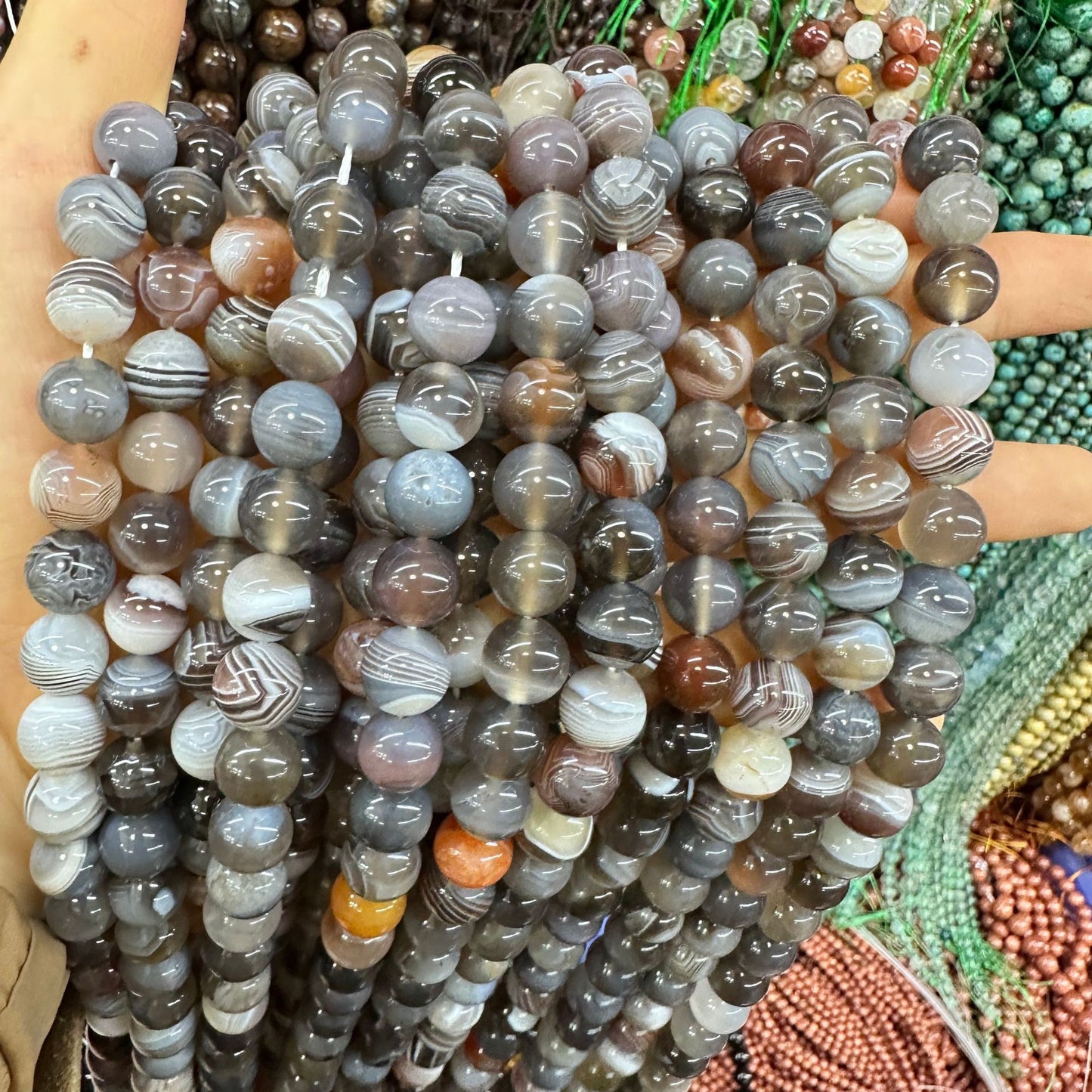 6-10mm natural Persian Gulf agate beads