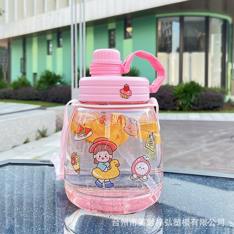 1300ML big belly cup straw cup