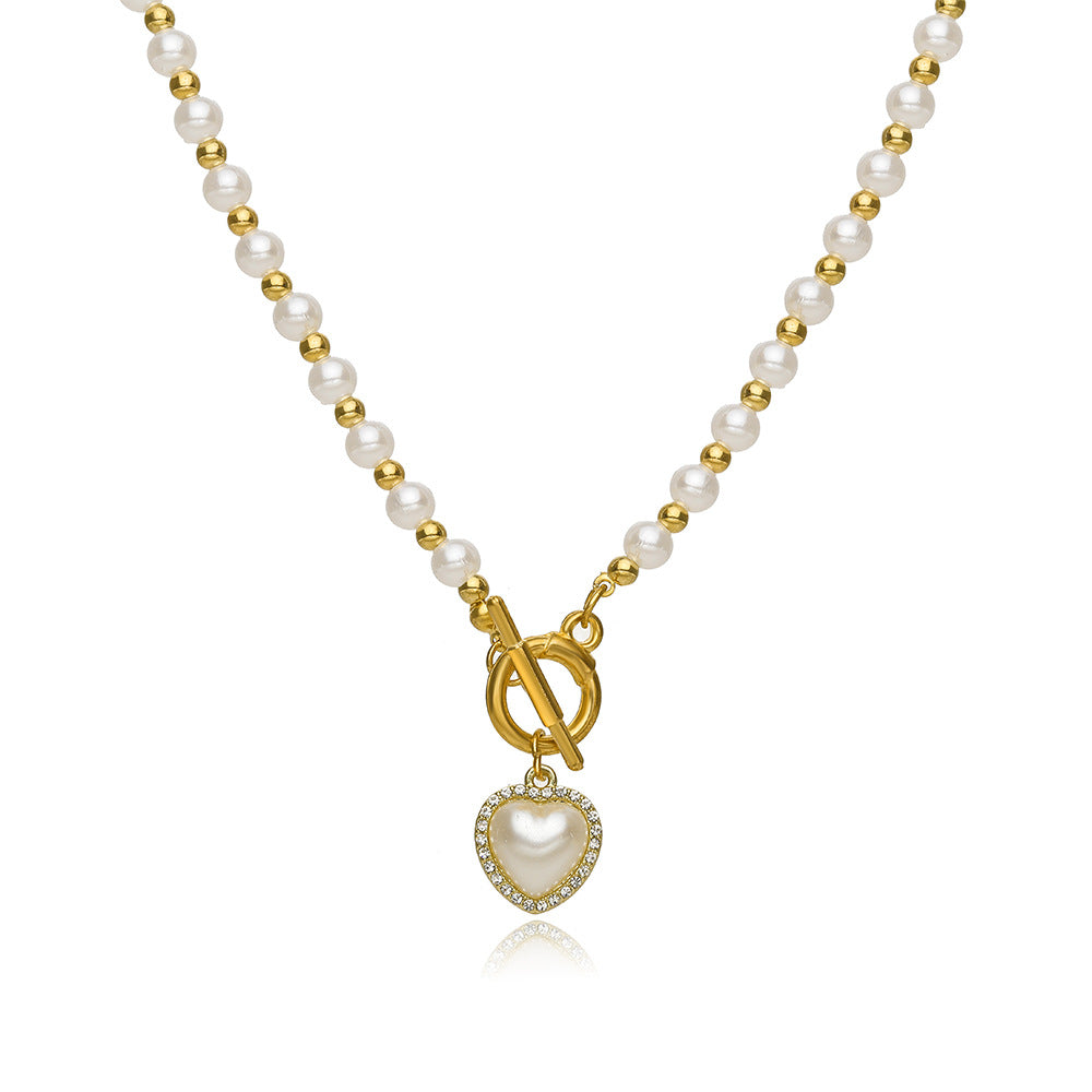 Pearl Heart OT Necklace