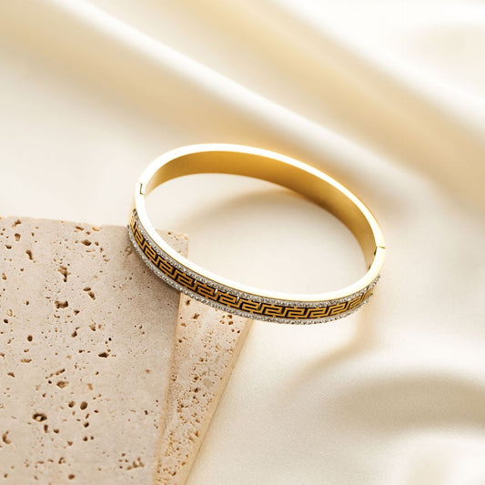 18K Gold Great Wall Pattern Bracelet