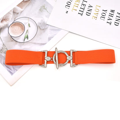 Hook buckle women's elastic belt