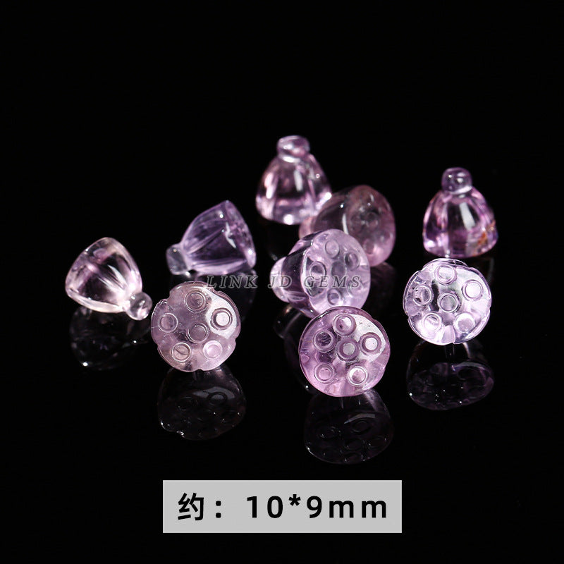 Amethyst engraving Pixiu nine-tailed fox single loose bead