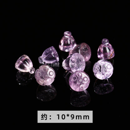 Amethyst engraving Pixiu nine-tailed fox single loose bead