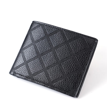 Fashion rhombus multi-card large-capacity wallet