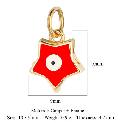 Sun Moon Stars Copper Zircon Eyes Palm Pendant