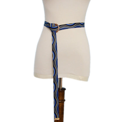 Pattern ring buckle thin belt