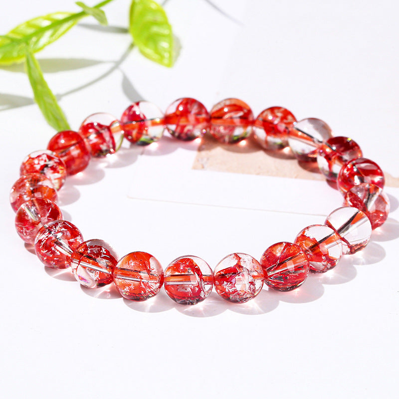 Optimized natural red Asai crystal bracelet