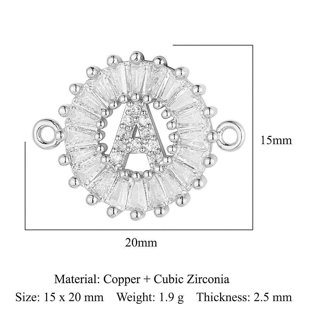 fashion 26 English letters copper zircon pendant