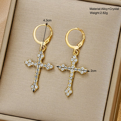Cross pendant earrings