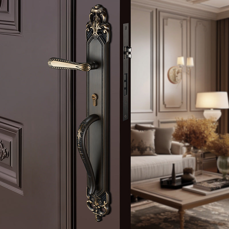 Brass door lock door lock handle