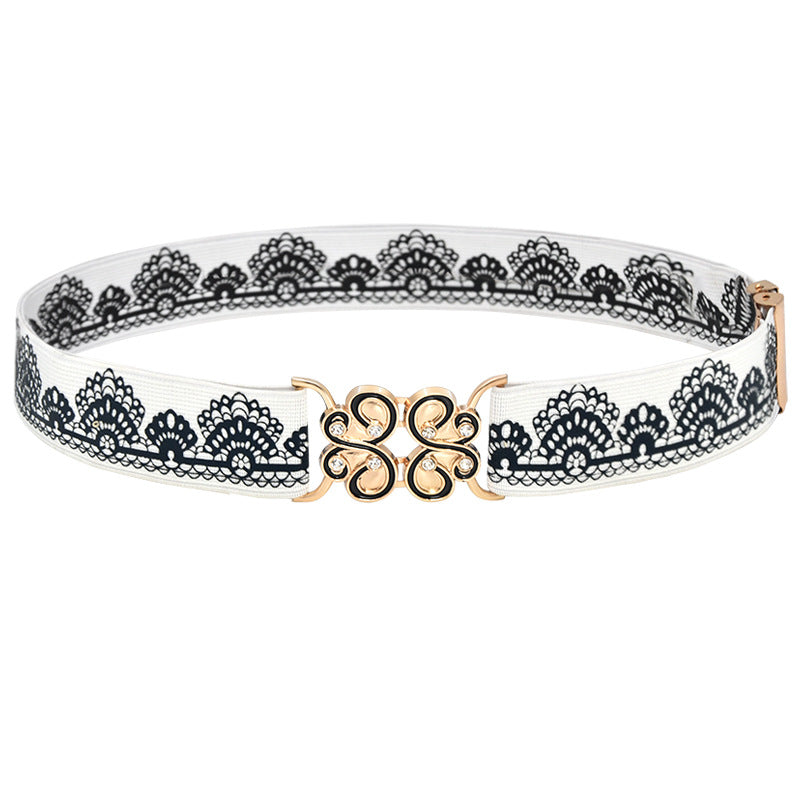 Elastic wide belt female minimalist