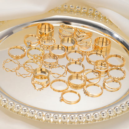Gold alloy ring set 30 pieces