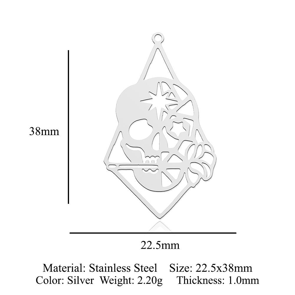 5 pcs/titanium steel magic witch broom necklace pendant