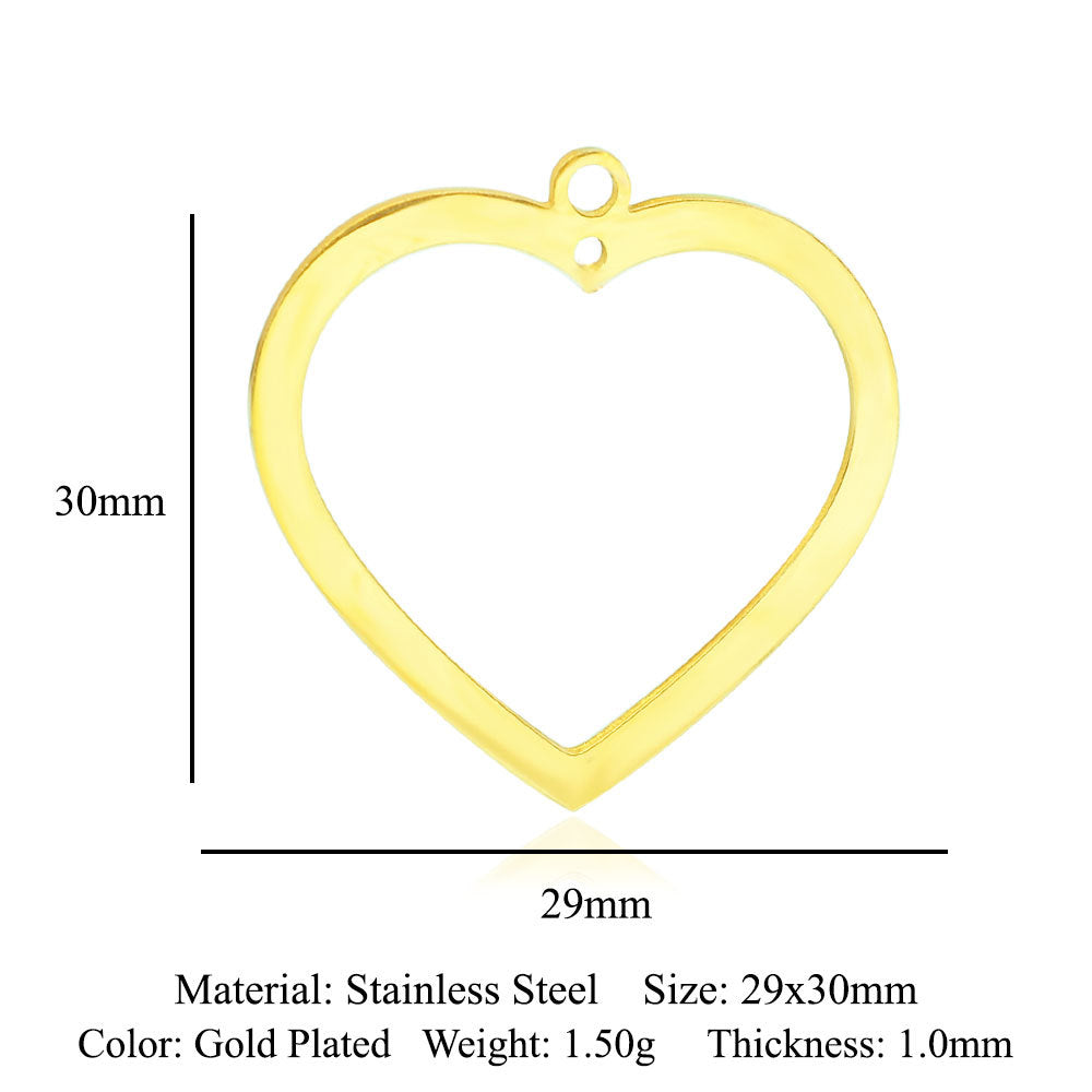 Paquete de 5 unidades, colgante de acero de titanio con diamantes de amor, colgante de huella digital. 